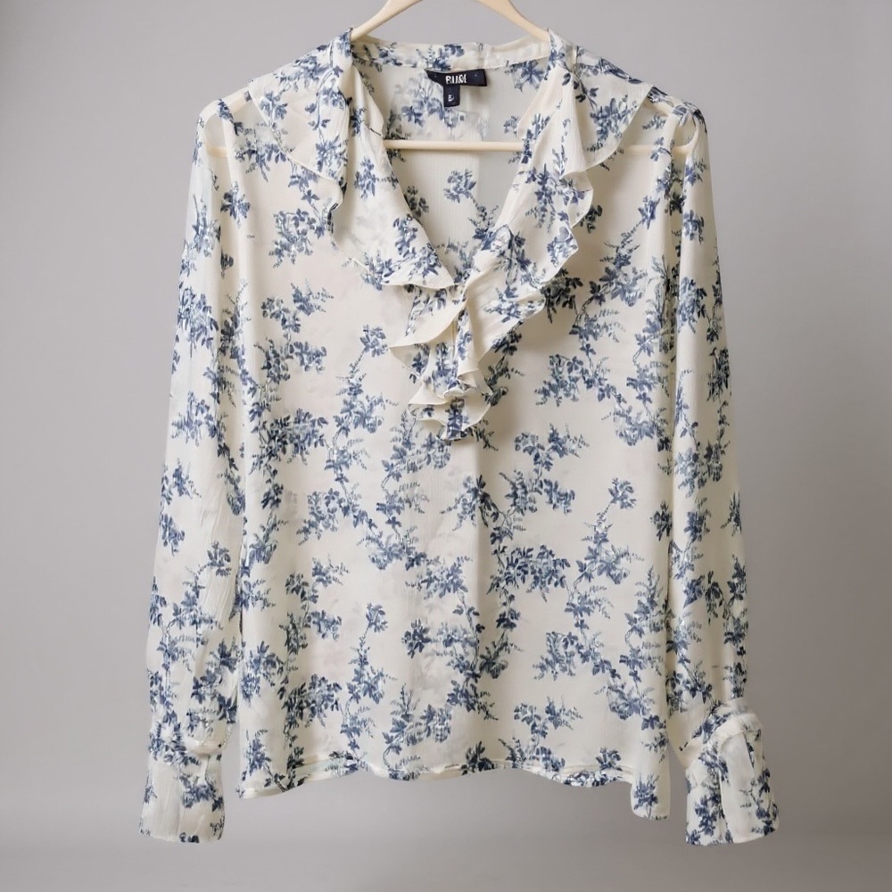 Paige Women's Blue Floral Top - Picture 3 of 6